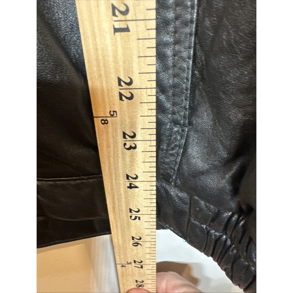 Vintage AGGIO Black Leather Bomber Jacket Mens Large Motorcycle Biker Streetwear - Picture 11 of 11